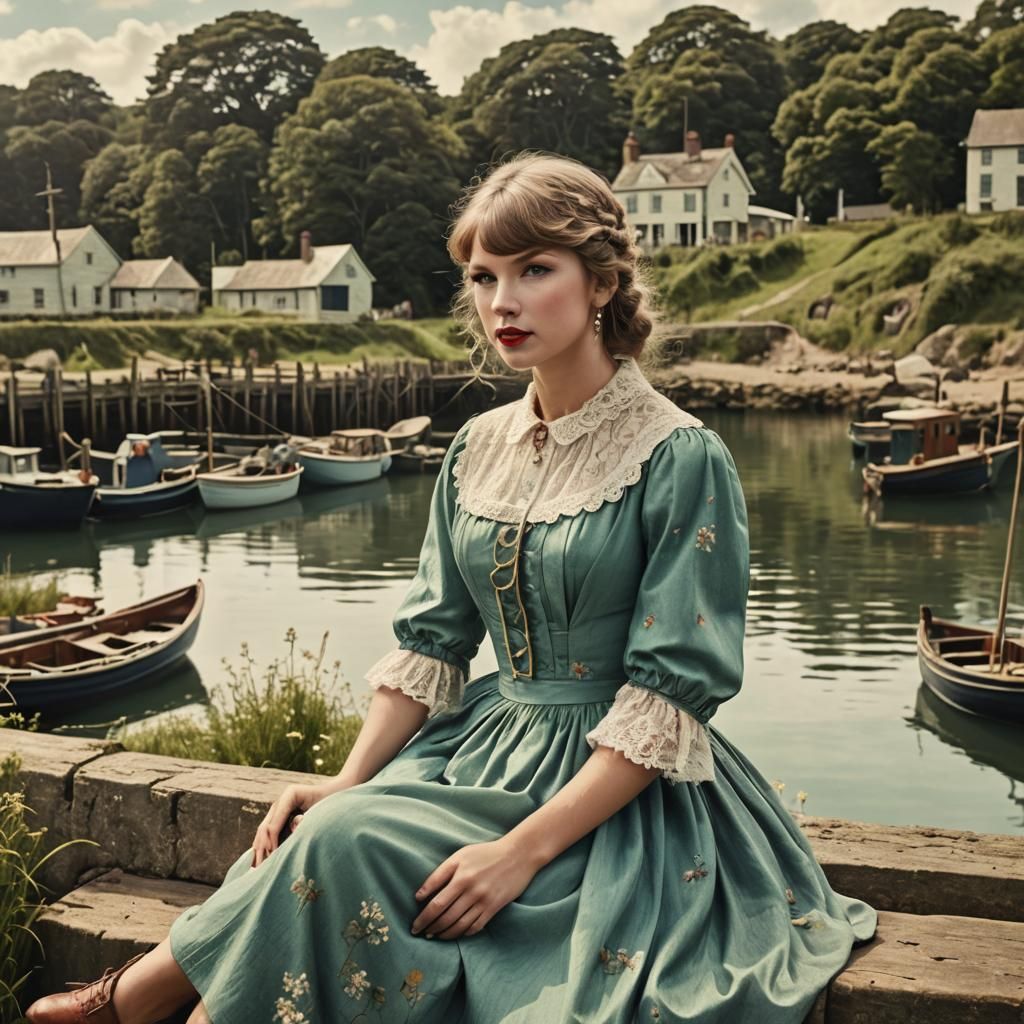 Taylor swift sitting,vintage
Harbour , victorian era,summer ...