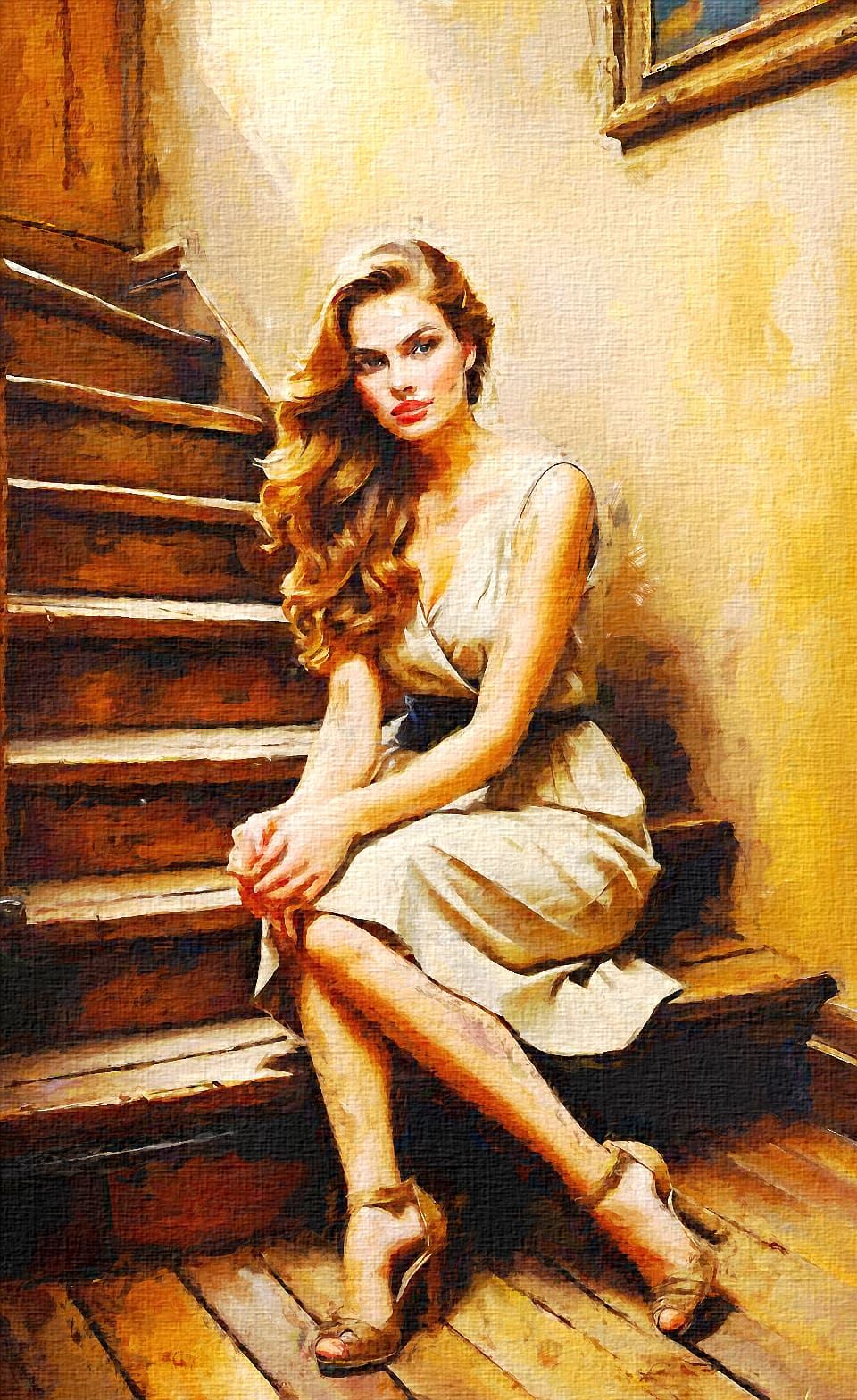 woman on the stairs