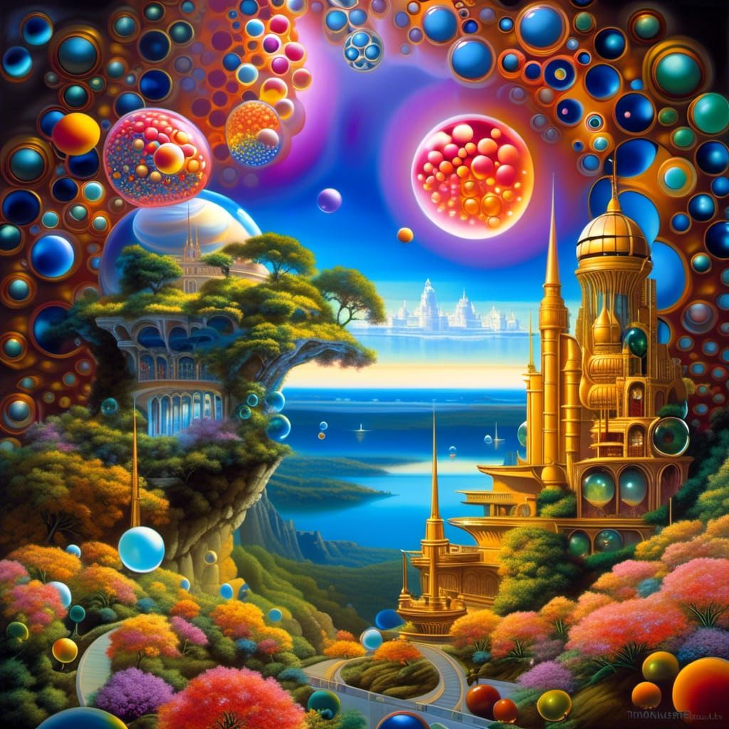The Mysterious CC's Bubbletopia! 3 AI Generated Artwork NightCafe
