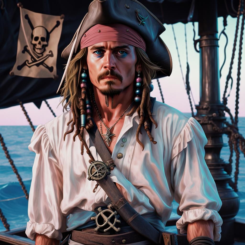 Jack Sparrow & The Black Pearl - Ai Generated Artwork - Nightcafe Creator