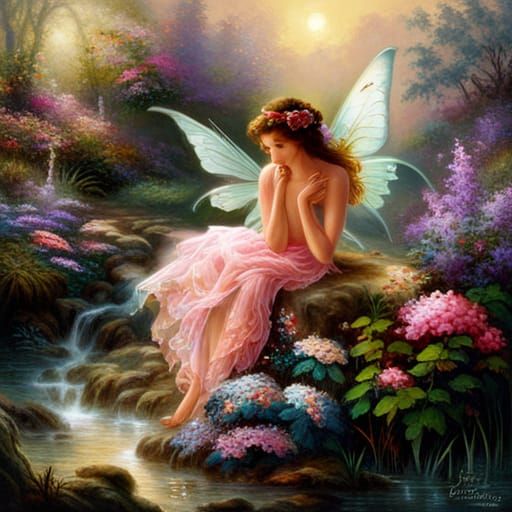 Colorful Flower Fairy ethereal fantasy hyperdetailed mist Th...