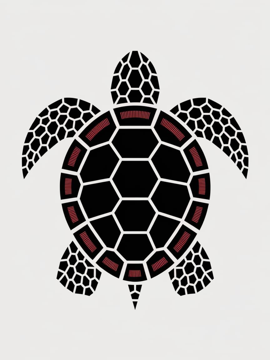 Geometric Turtle in Modern Bauhaus Style