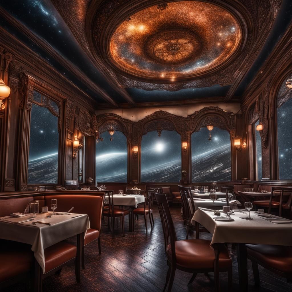 the restaurant at the end of the universe AI Generated Artwork