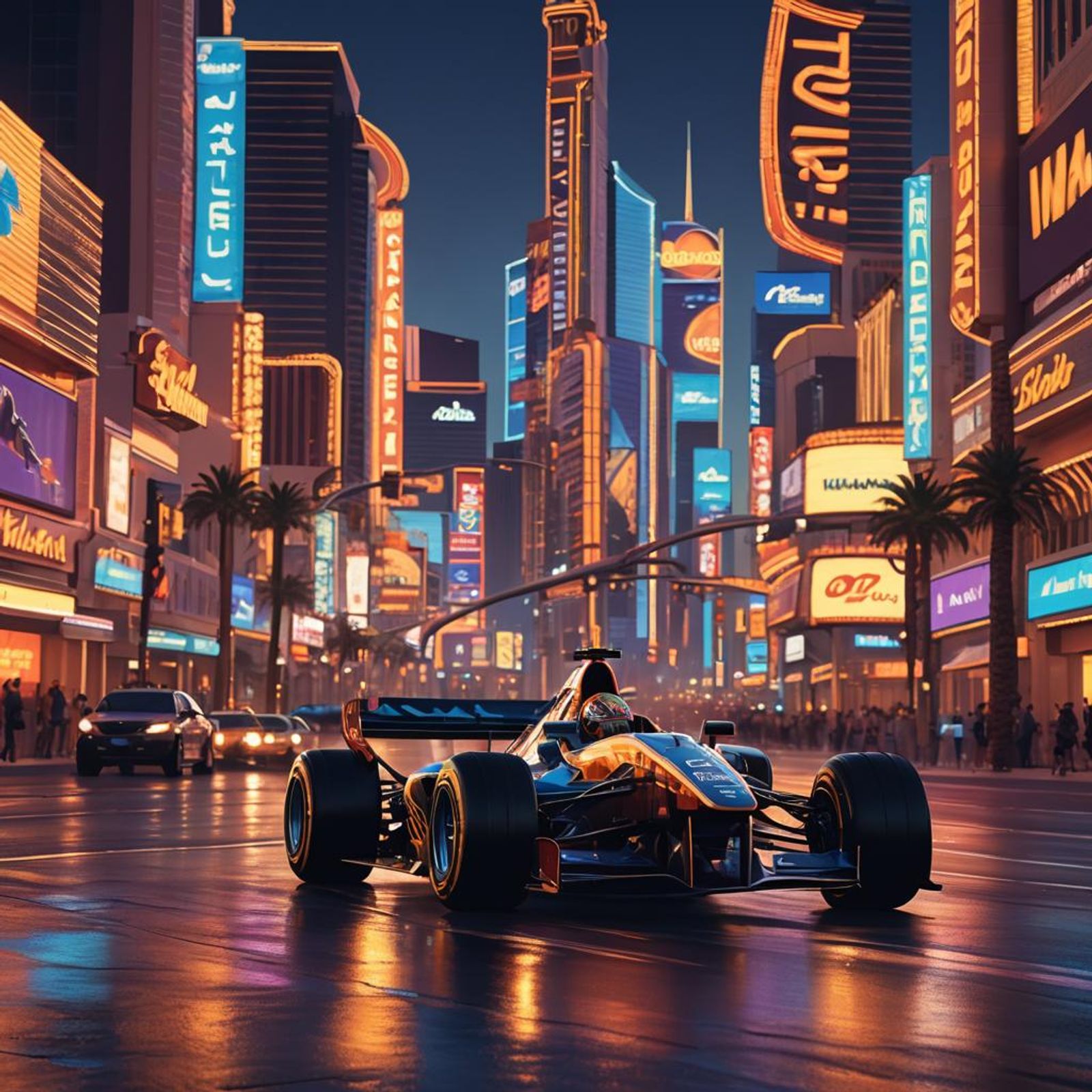 Formula one pole position in las Vegas AI Generated Artwork