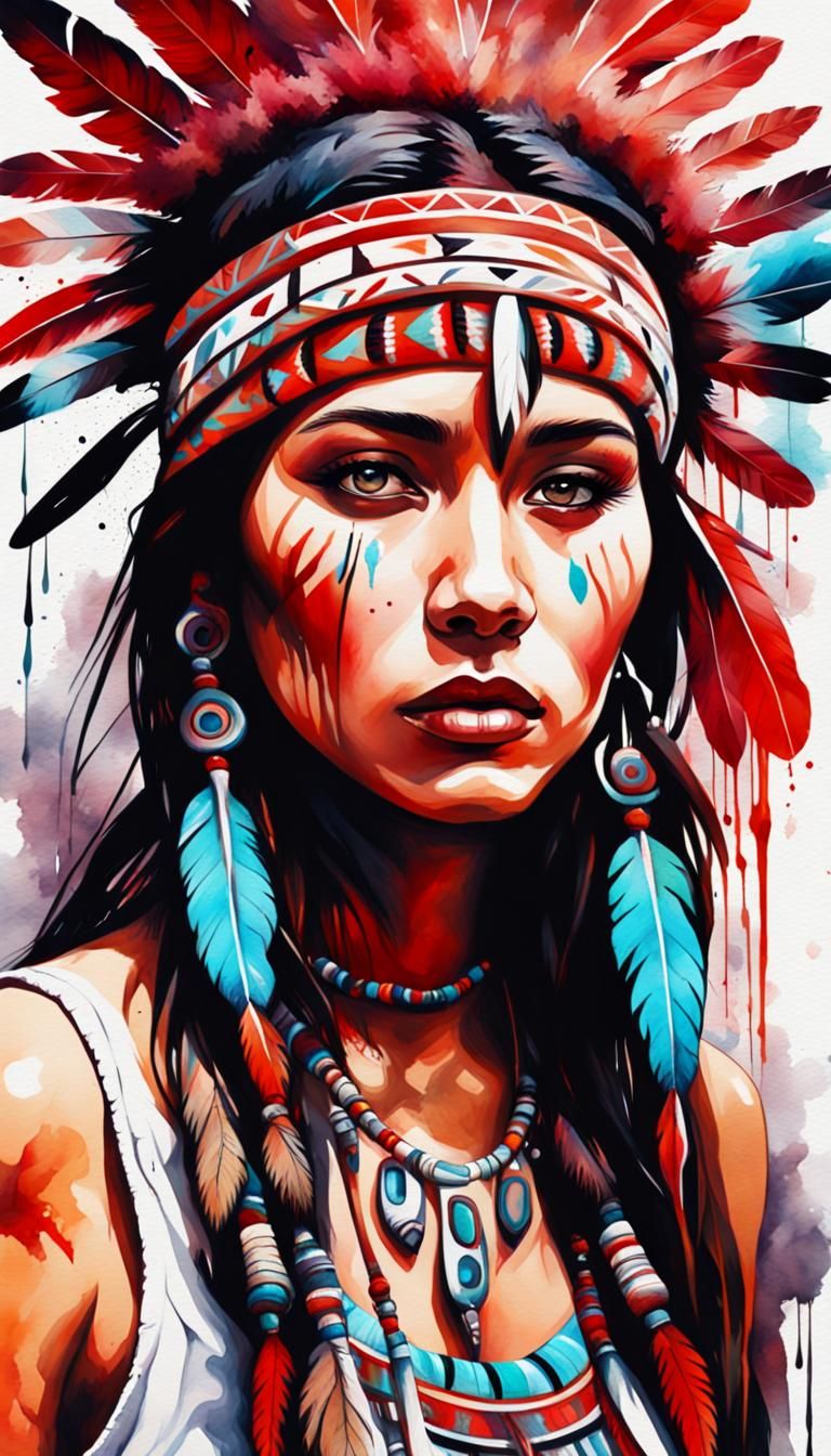 Native American Woman. - AI Generated Artwork - NightCafe Creator