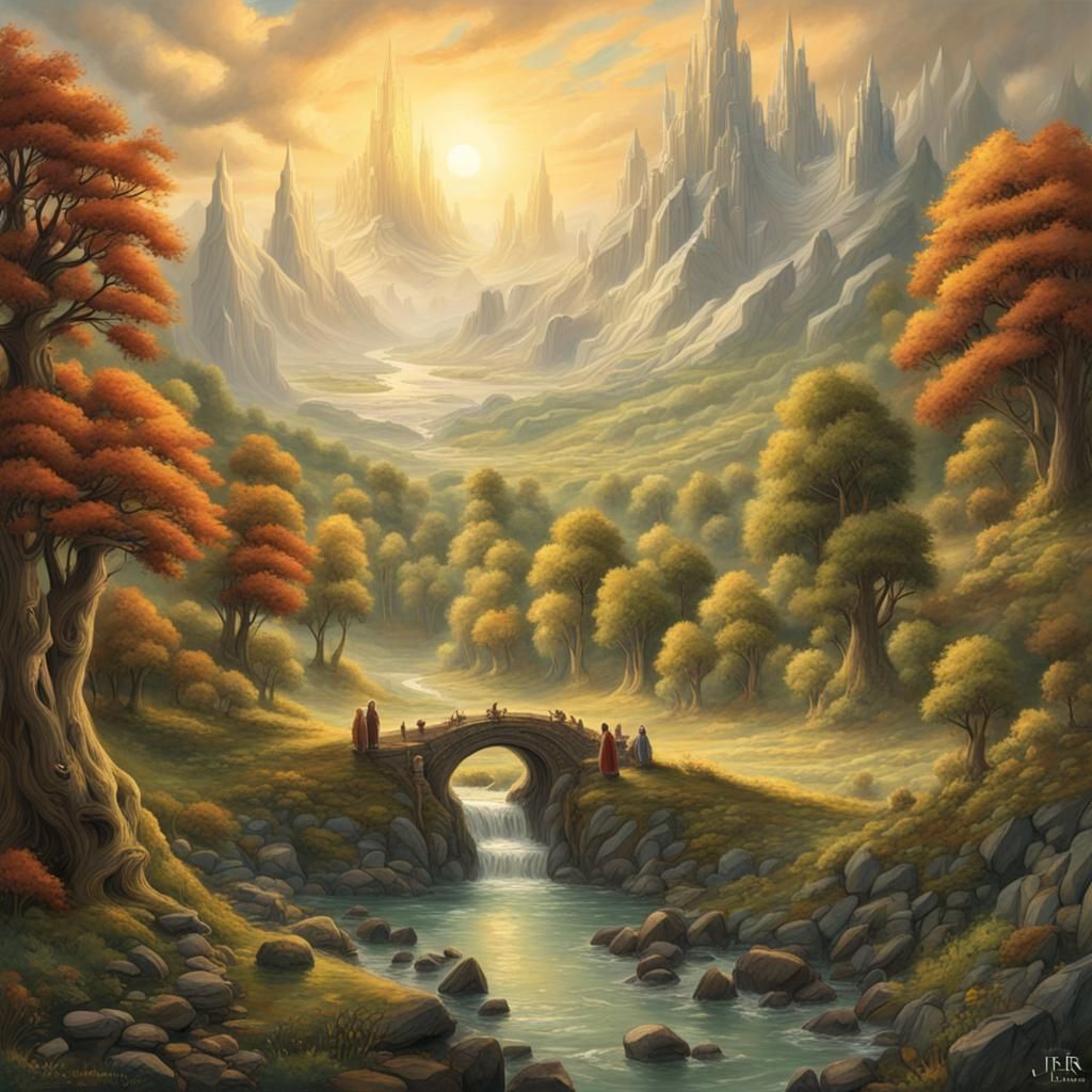 16k resolution, art by J.R.R. Tolkien, C.S. Lewis, enchanting ...