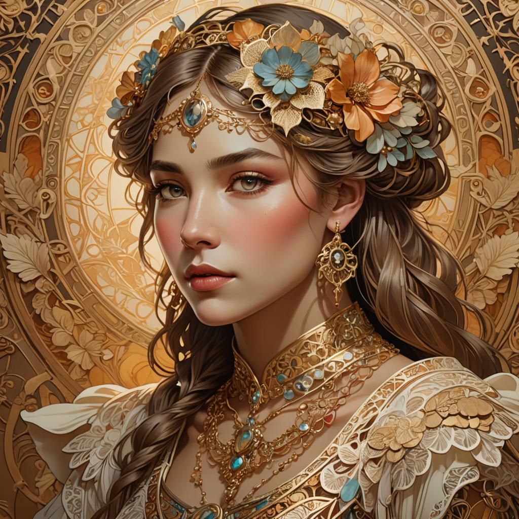 Hyperrealistic portrait of a beautiful woman