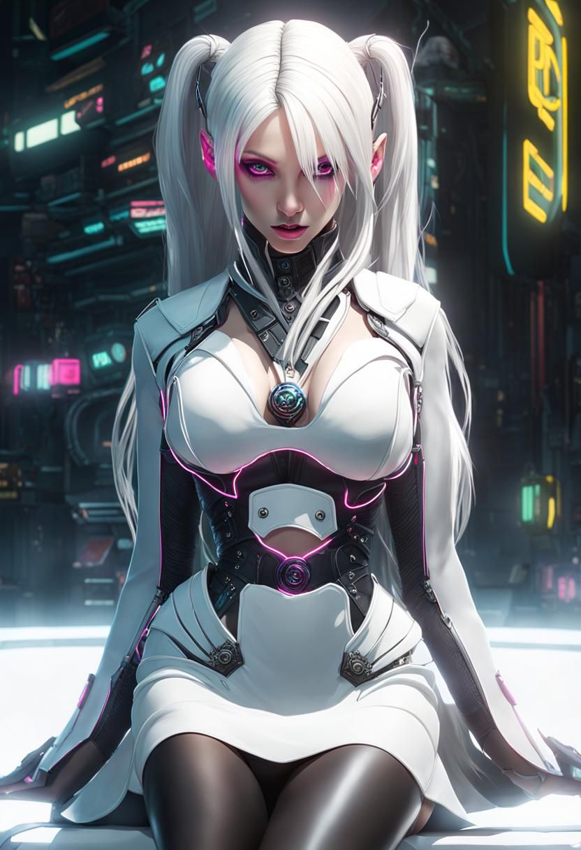 frieren cyberpunk (inspiration) - AI Generated Artwork - NightCafe Creator