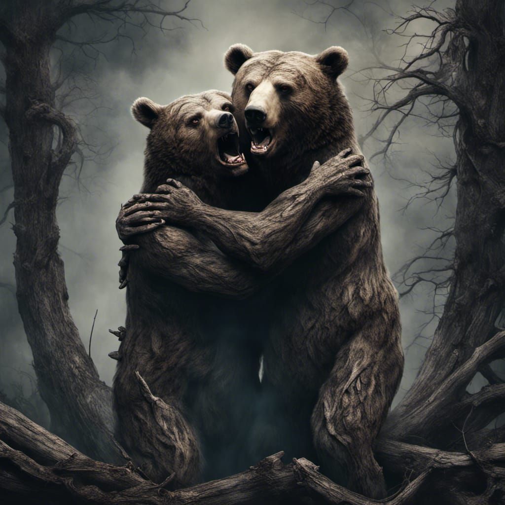 when bears get scared AI Generated Artwork NightCafe Creator