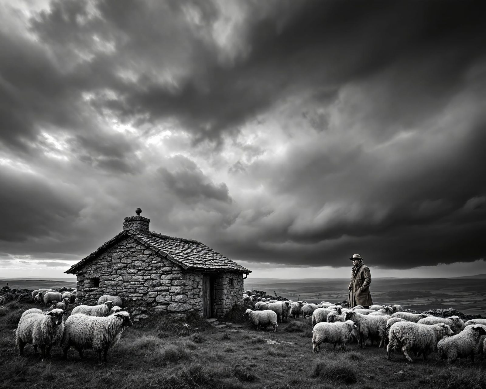 Shepherd on the moor