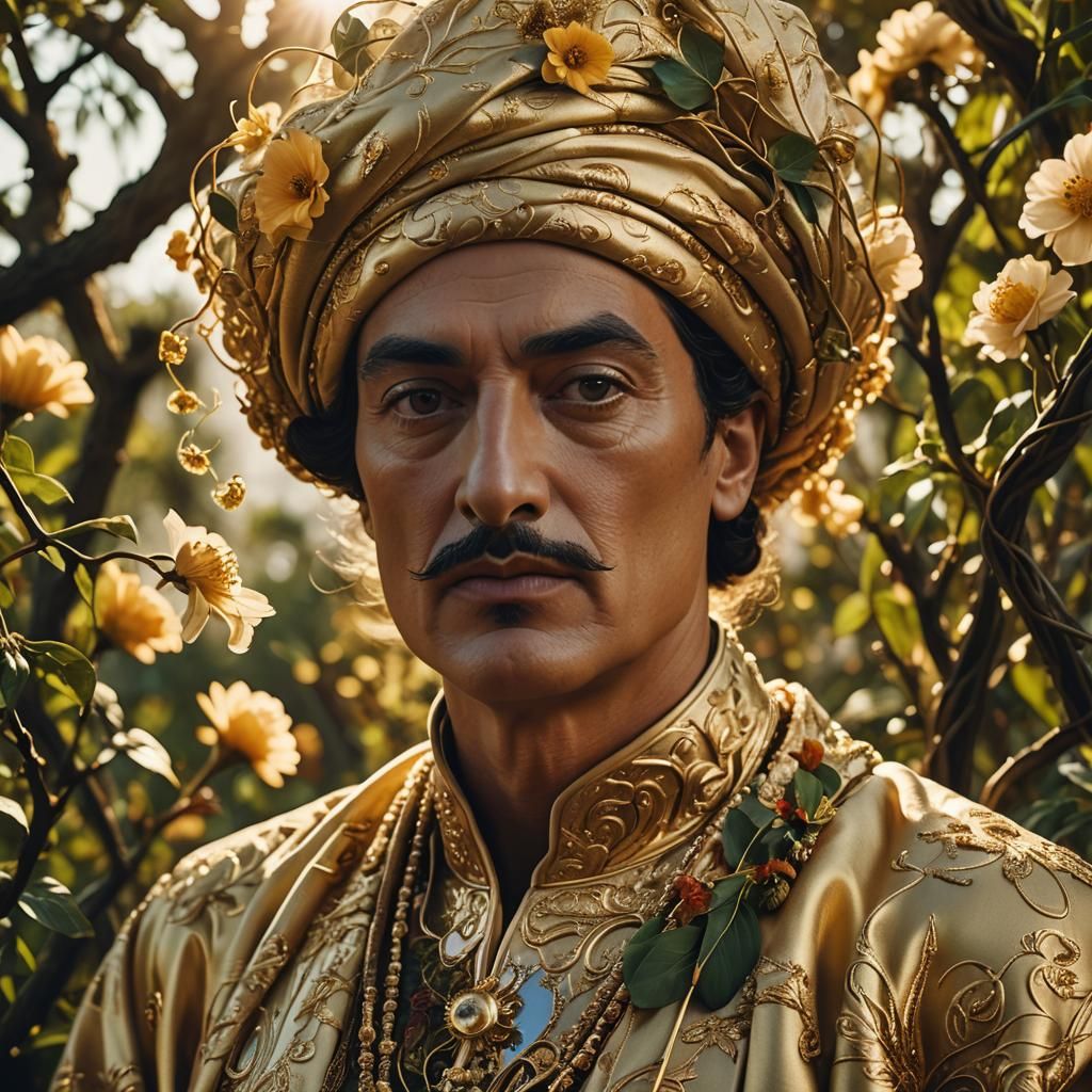 Surreal Portrait with Turban in Dali Style