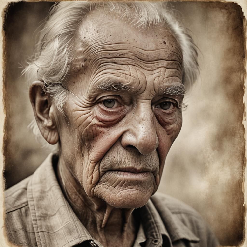A close-up portrait of an elderly person, capturing the wisd...