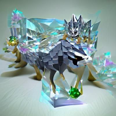 Crystal Wolf King 3D