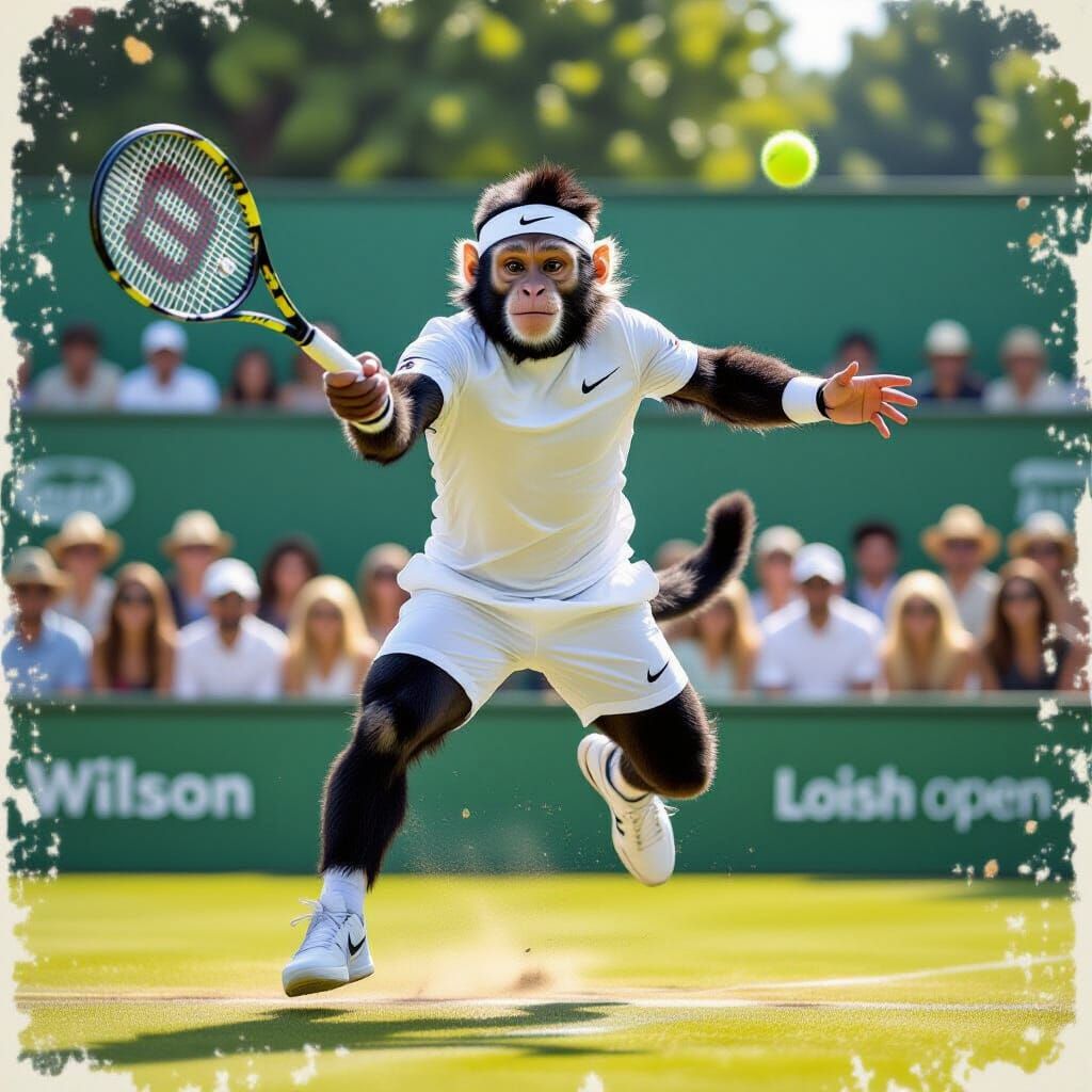 Aquí está Coco, campeón del Wombledon Open 🎾🐒   Patrocinado por @Nike.   #NCWombledon  by @cespra