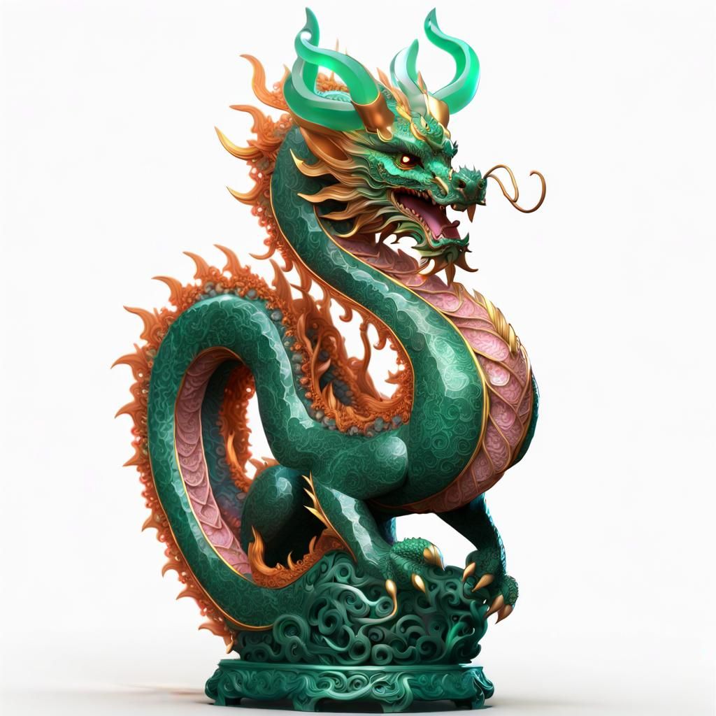 Jade Dragon Statue AI Generated Artwork NightCafe Creator
