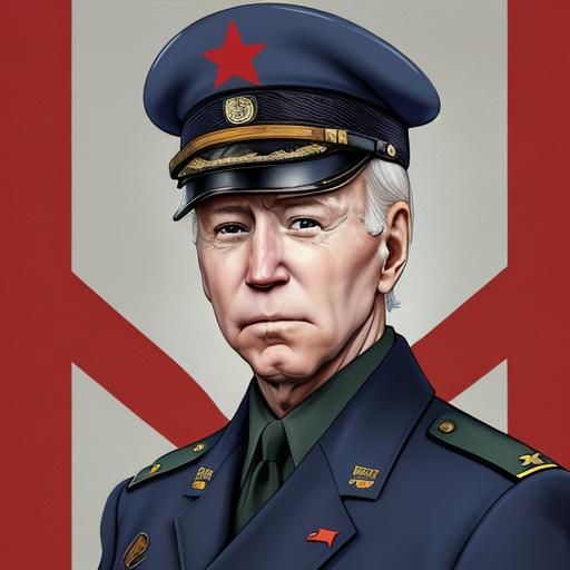 Joe biden in a communist army officers uniform