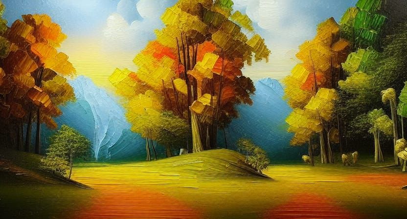highly detailed oil painting landscape