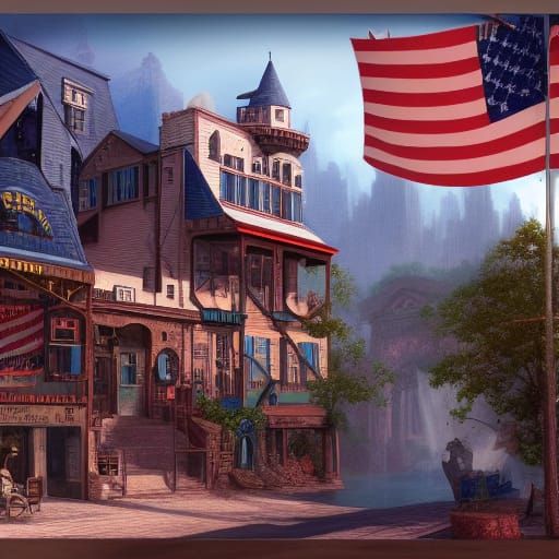 Patriotic American town
