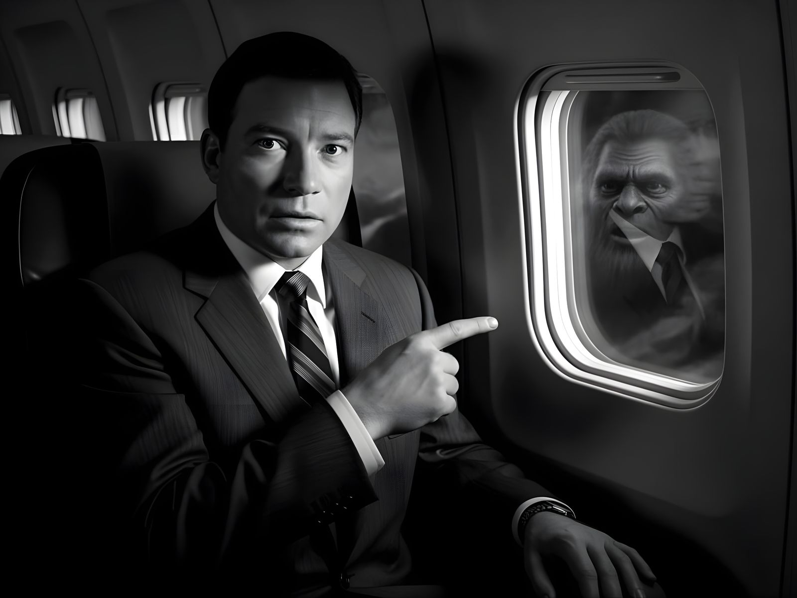 William Shatner - There's a man out there! Nightmare At 20,000 Feet - The Twilight Zone  by @Gary Murakami