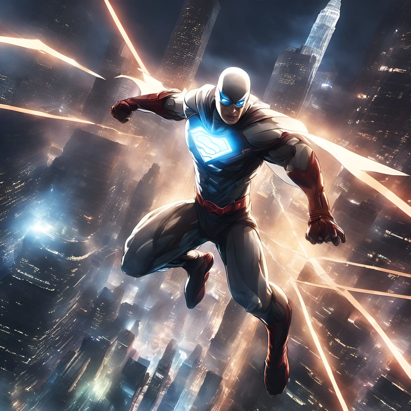 Superhero saving a metropolis city  by @NewAgerJul