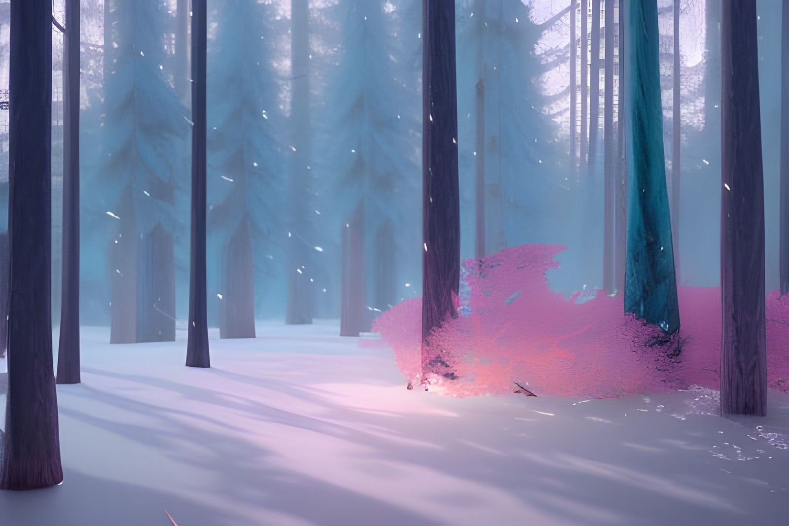 A mellow forest in winter