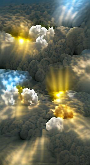 clouds VRay volumetric lighting sunshine rays