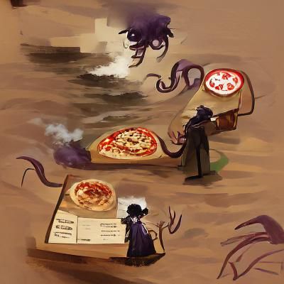An eldritch horror orders pizza
