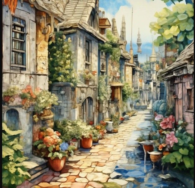 Тихая улочка маленького приморского городка...