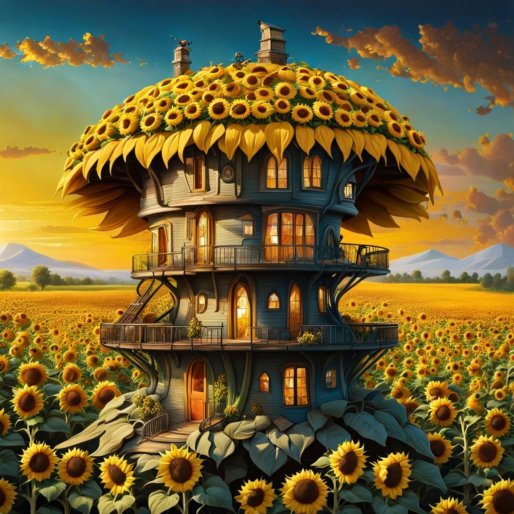A big sunflower house