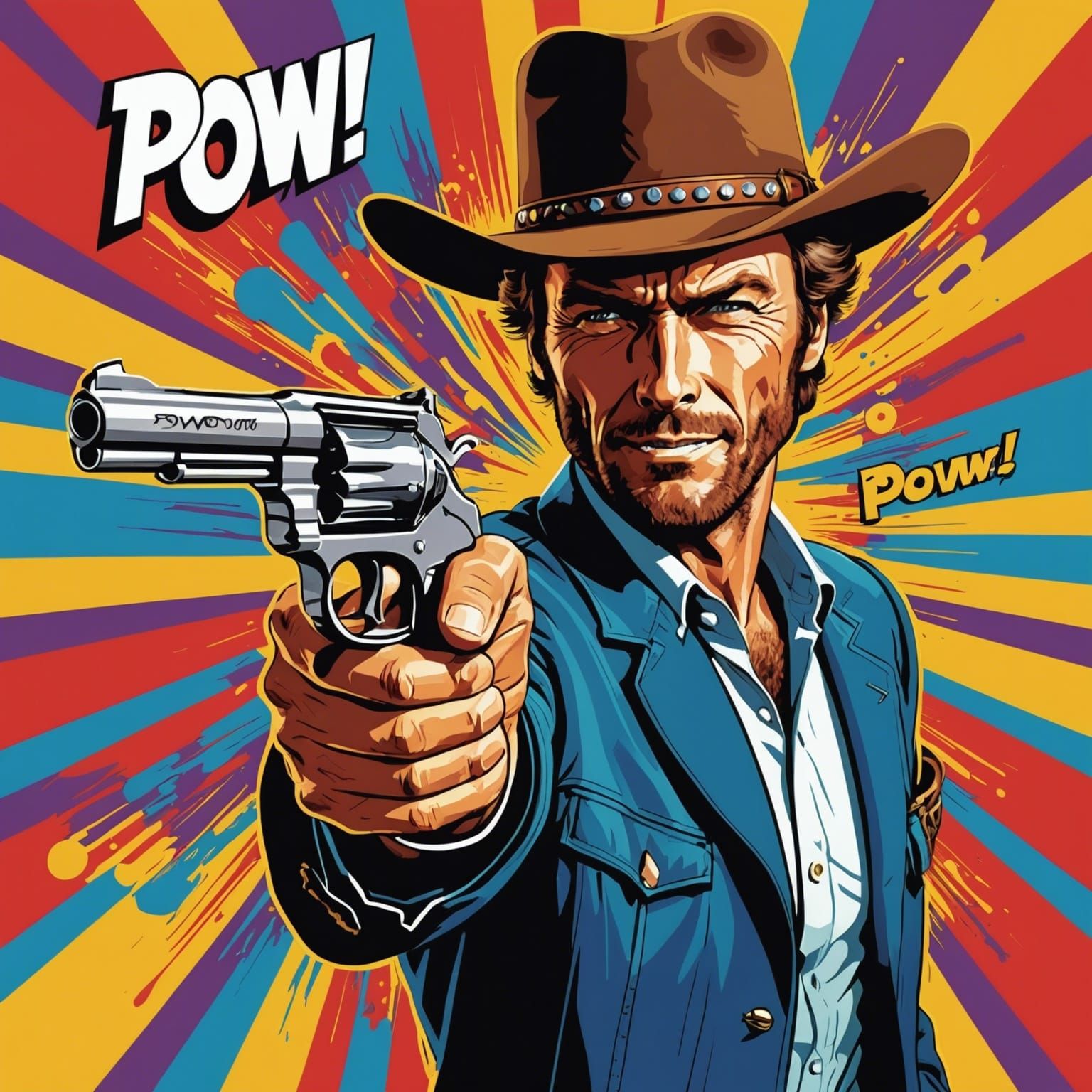 Clint Eastwoodast as cowboy  by @Dreamstar