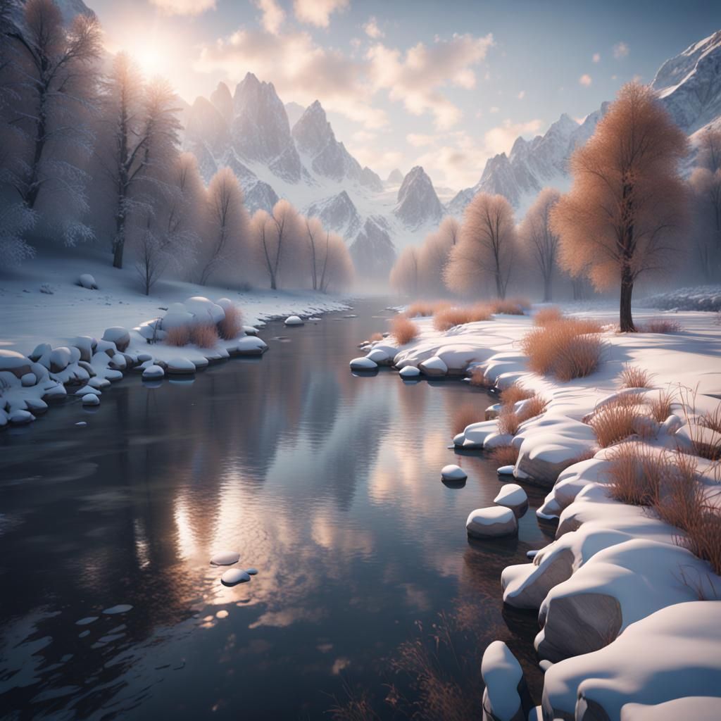 Winter riverscape