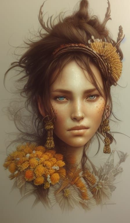 finished detailed portrait close of a beautiful female,  cla...