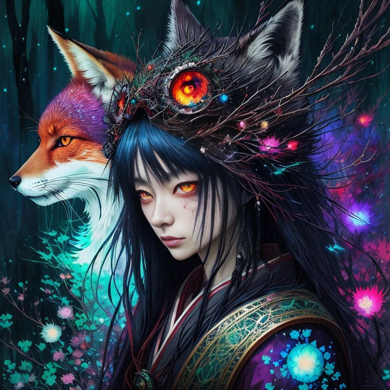 Kitsune Witch & Her Familiar - AI Generated Artwork - NightCafe Creator