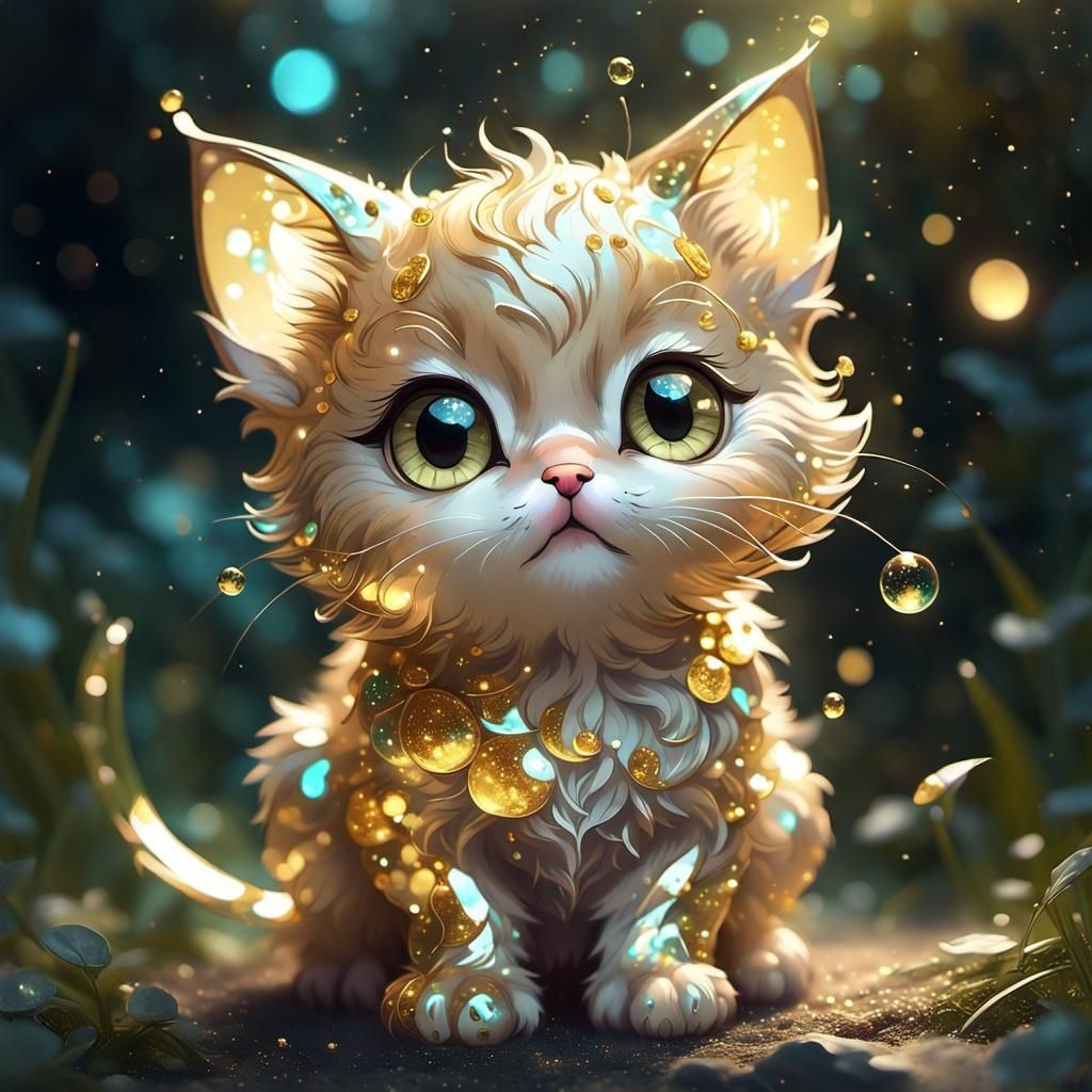 A whimsical chibi kitten   by @SucupiraPT