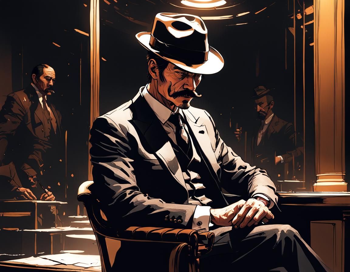 Inkpunk Fedora Man Character Concept Art