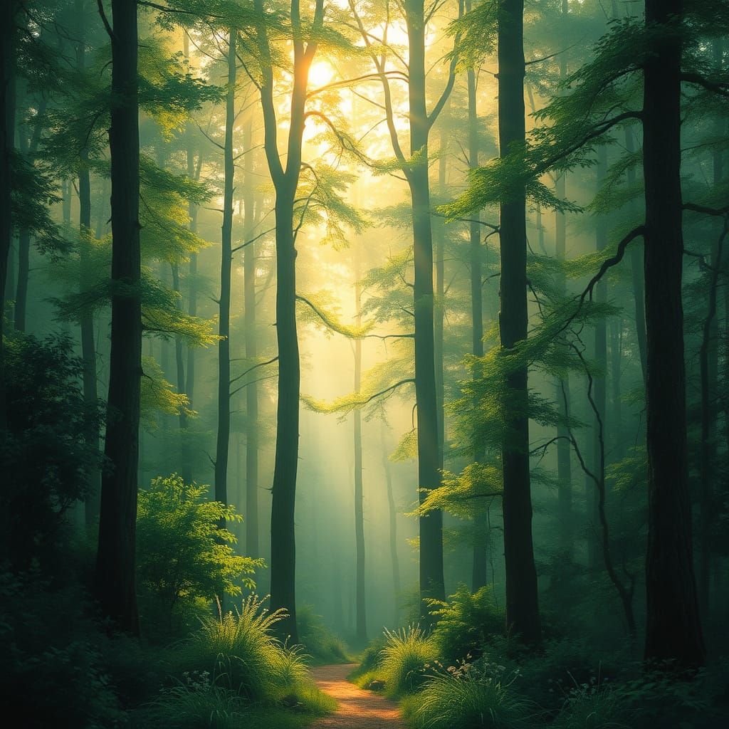 Whispering Forest Sanctuary in Ethereal Light