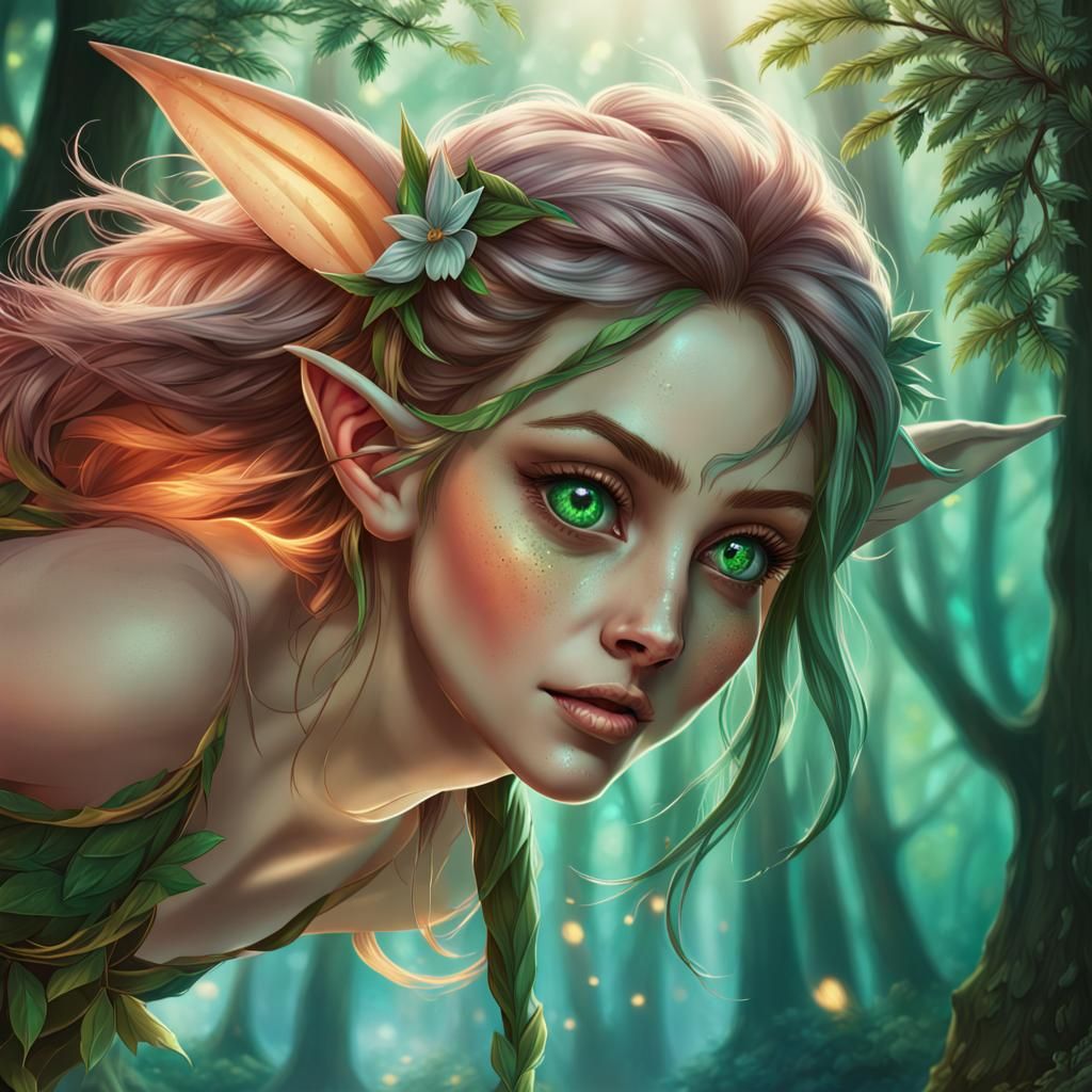 (A female woodland elf: 1.6) (innocence : 1.3) (Green eyes: 1.4) - AI ...