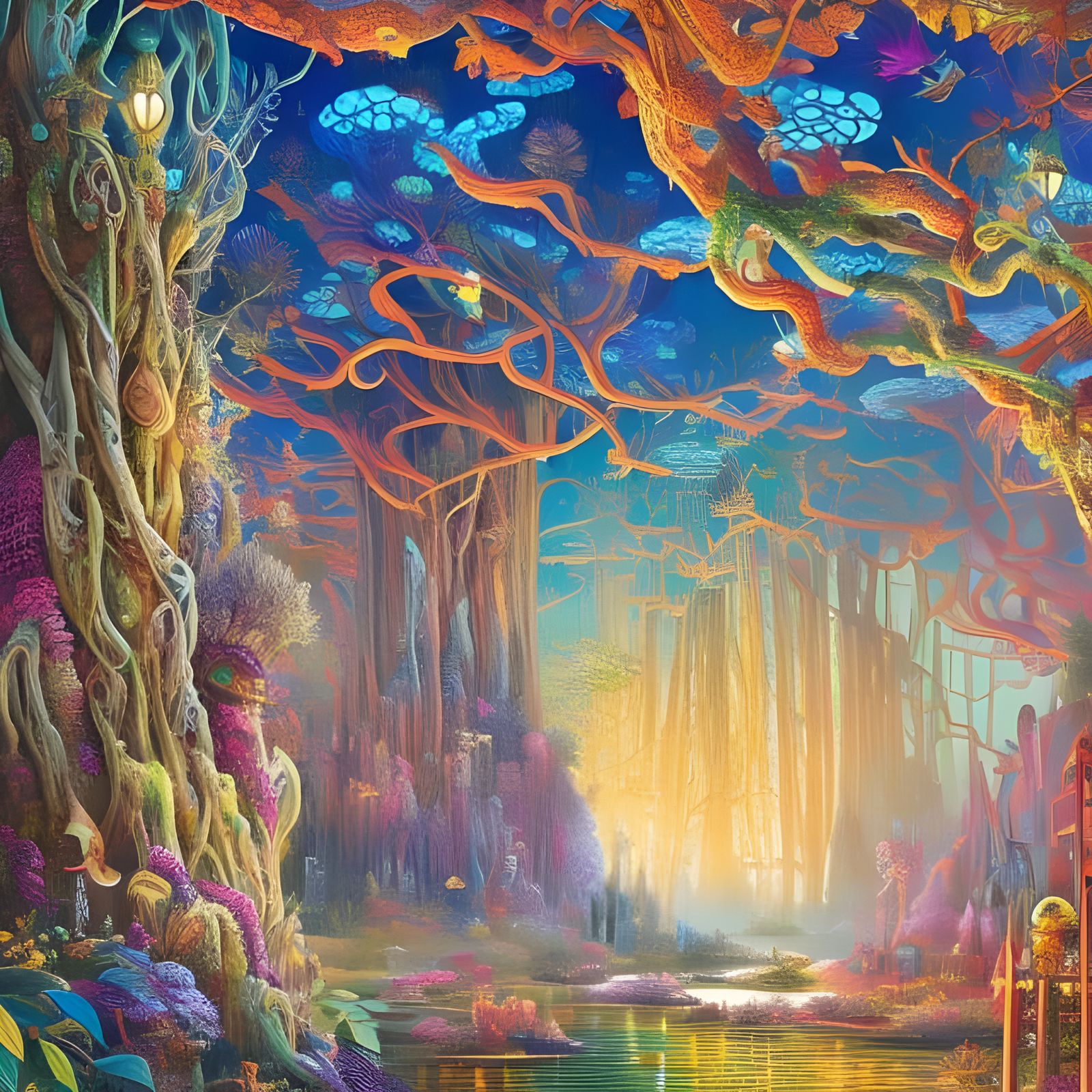 Psychedelic Forest - AI Generated Artwork - NightCafe Creator