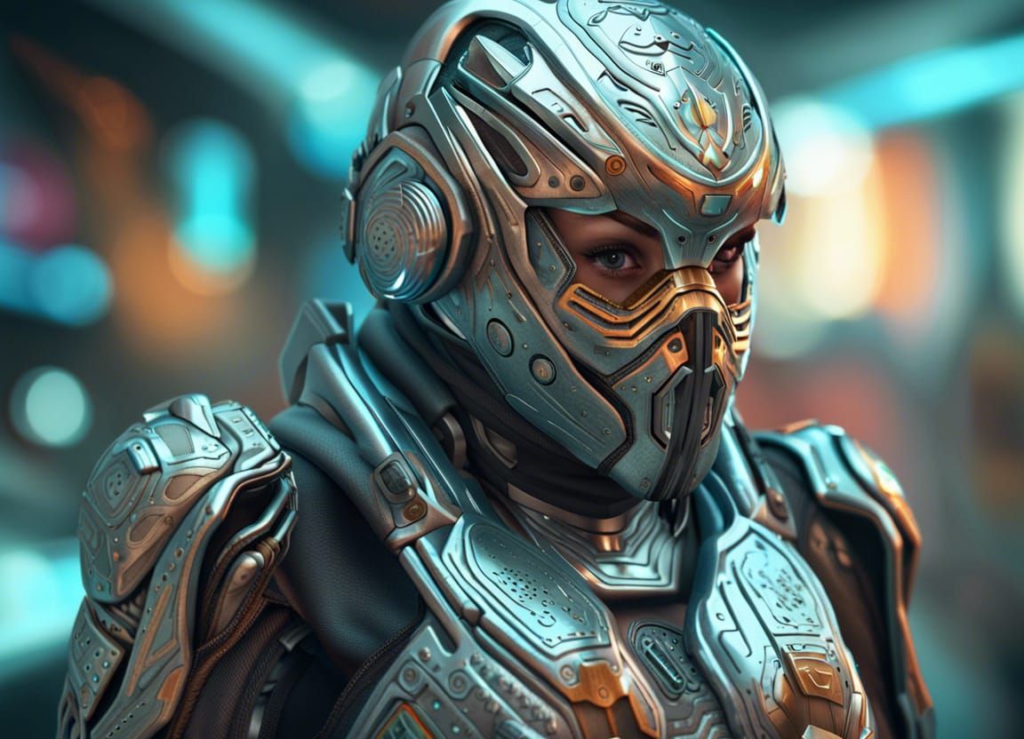 Woman wearing futuristic combat armour, in SDXL - AI Generated Artwork ...