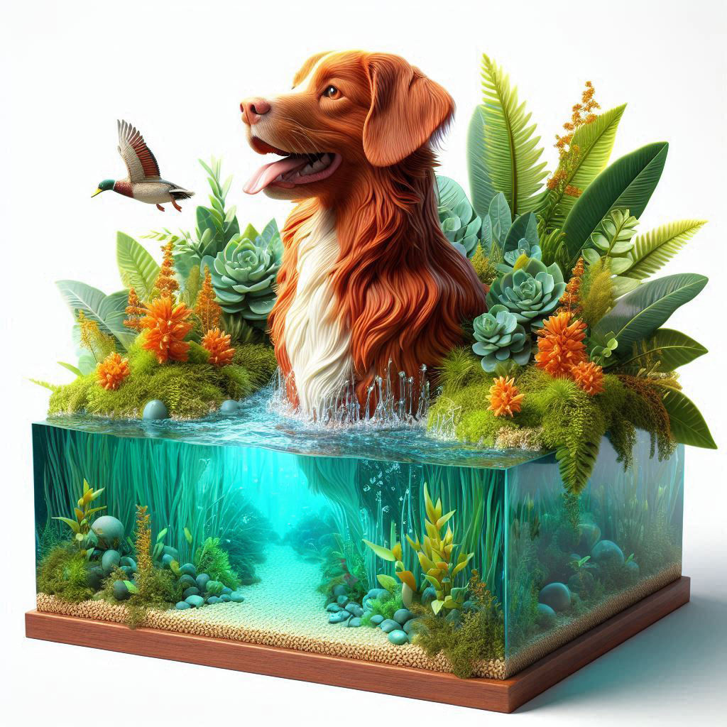 Resin sculpture of a Nova Scotia Duck Tolling Retriever