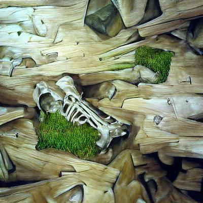 Bones in the moss