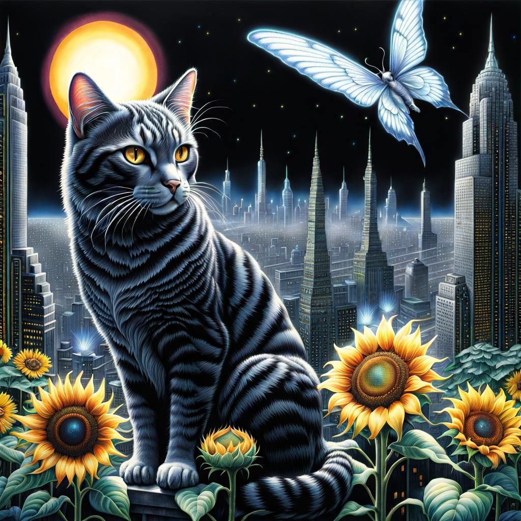 Prismatic light rays Beautiful cat City scape cityscape Fair...