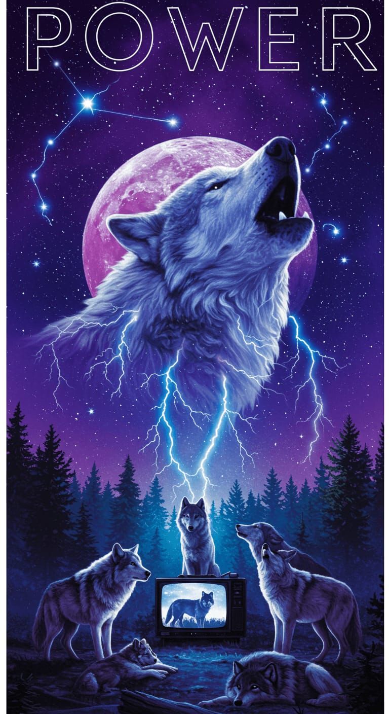 Wolf poster, 1990's style
