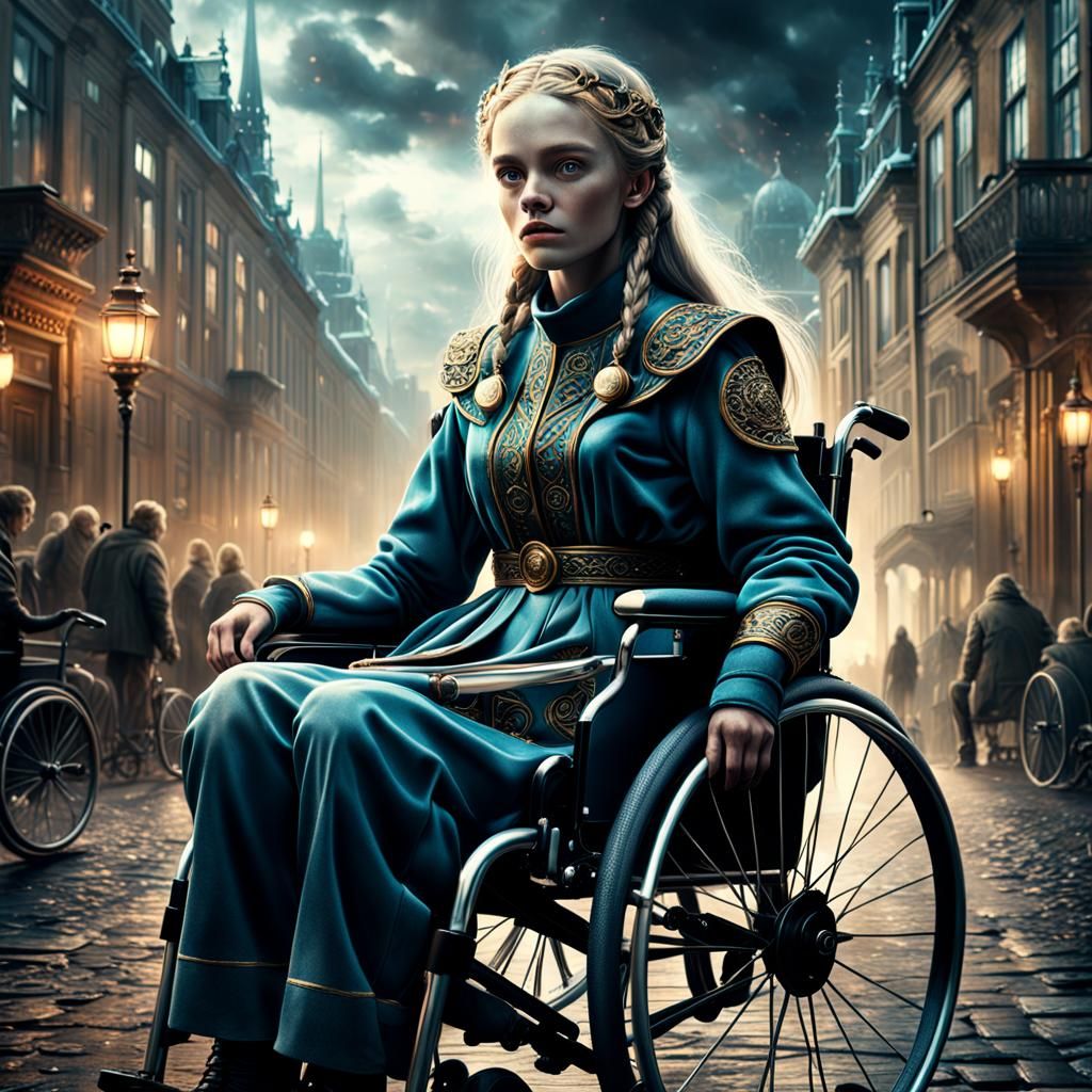 A 20 y.o. Swedish goddess in a wheelchair.  by @Wilmara
