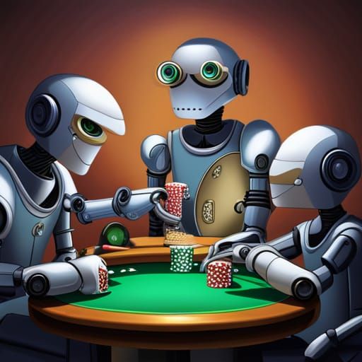 Robots play poker.