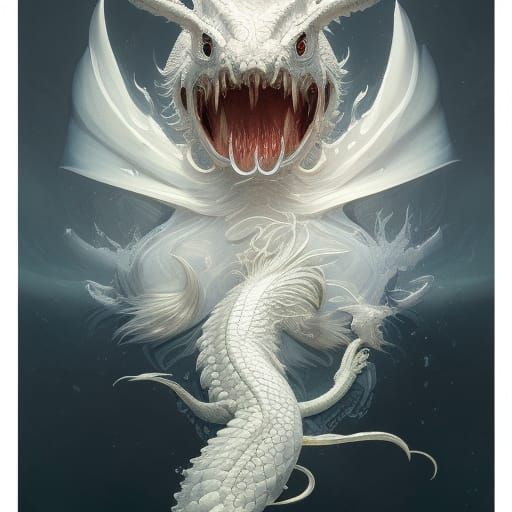 beautiful white dragon fish