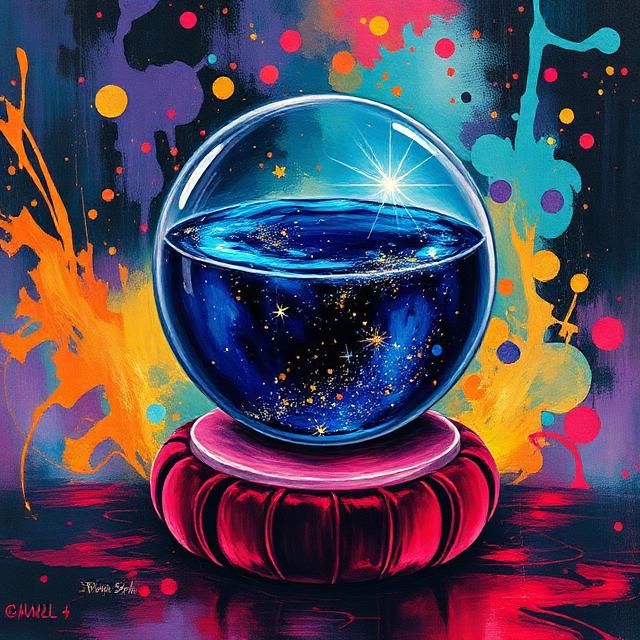 Levitating Starfall Serum Potion in Glass Orb This image sho...