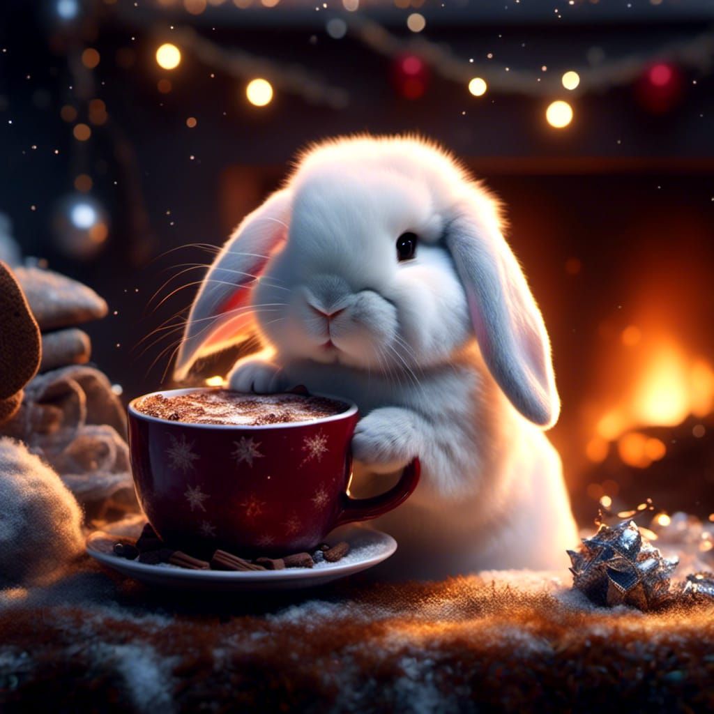 Hot Chocolate Bunny 3 - AI Generated Artwork - NightCafe Creator