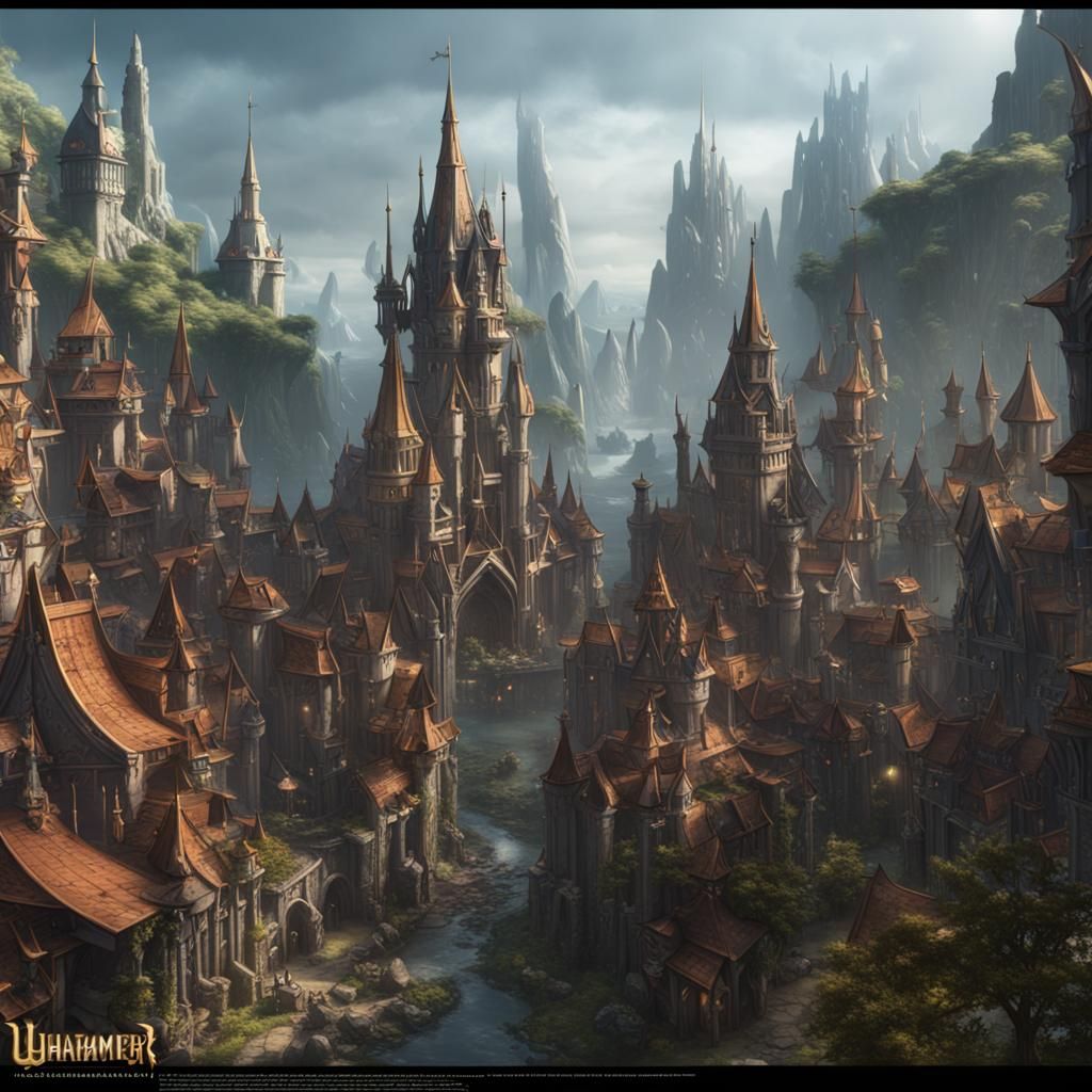 Warhammer Fantasy High Elf City - Ai Generated Artwork - Nightcafe Creator