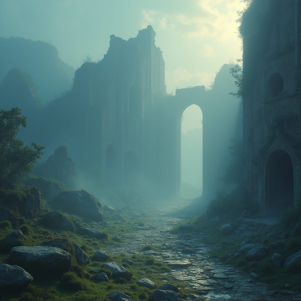 Ethereal Ruins of a Forgotten Sacred City